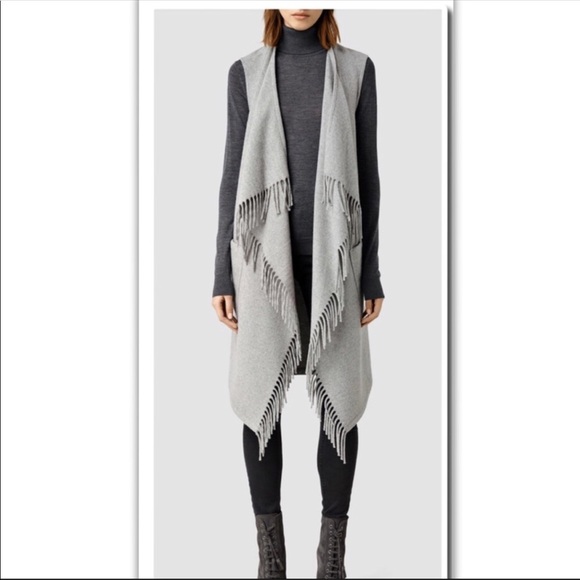 All Saints Jackets & Blazers - All Saints Paxton Sleeveless Coat in Pale Gray